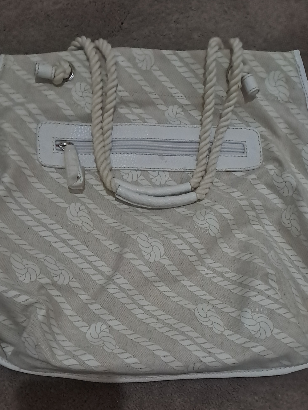 'Rafe New York For Clarins Paris' Neutral Beige Rope-Handle Tote Bag - Picture 2 of 5